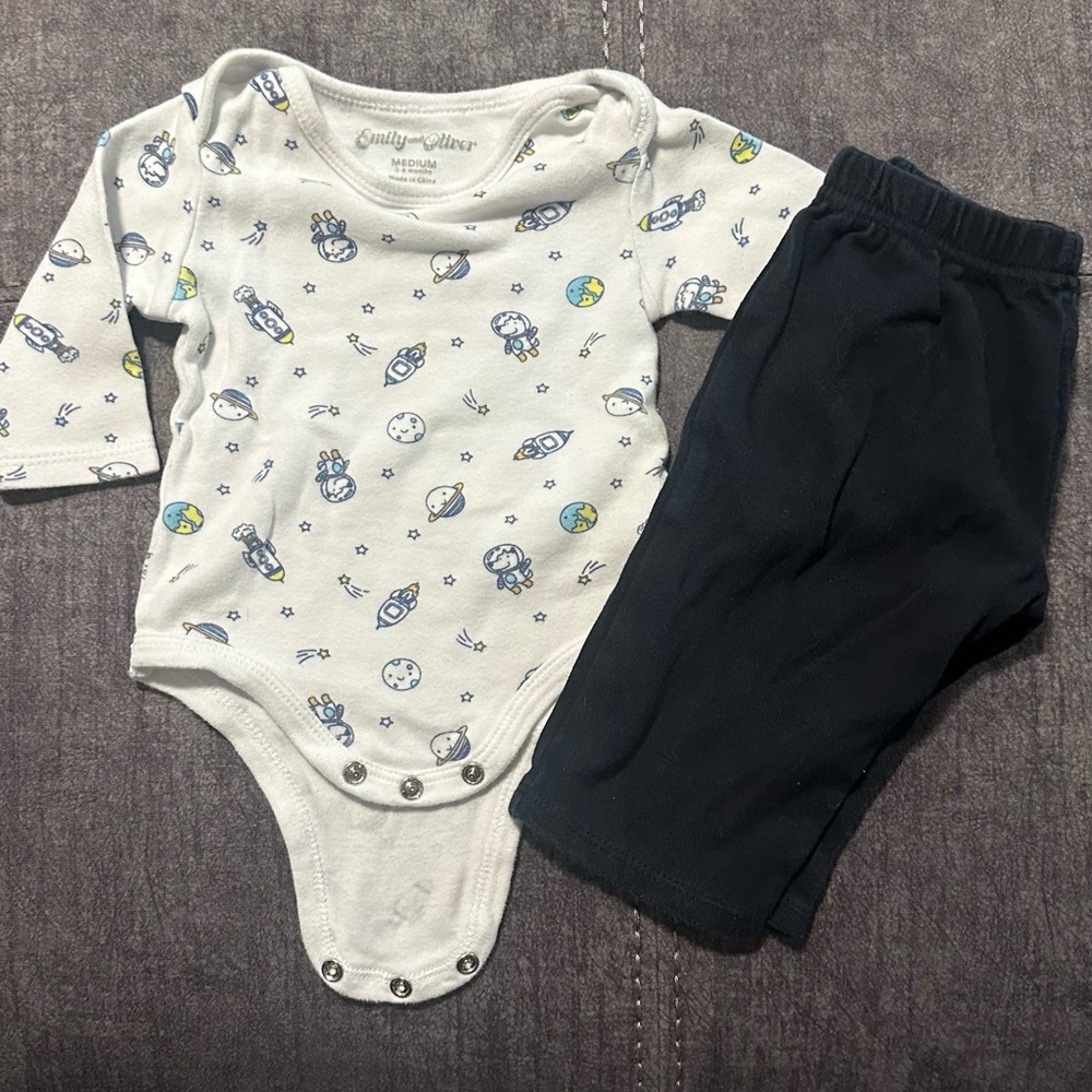 Carter's White and Blue Space-Themed Kids One Piece Set